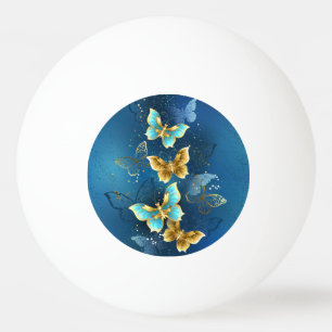 Golden butterflies ping pong ball