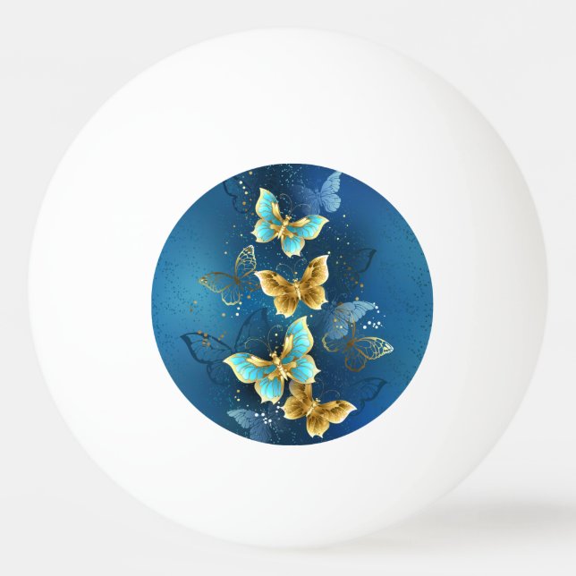 Golden butterflies ping pong ball (Front)