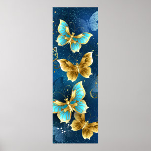 Golden butterflies poster
