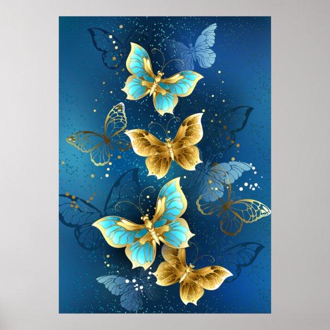 Golden butterflies poster (Front)