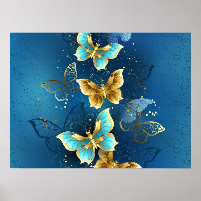 Golden butterflies poster (Front)