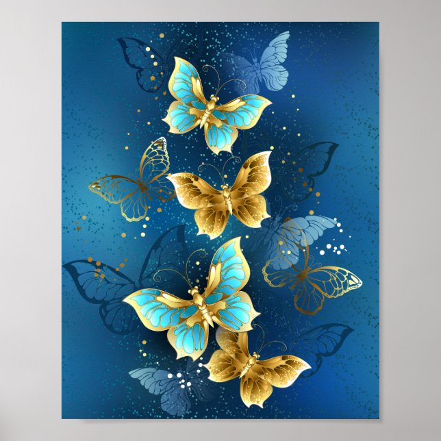 Golden butterflies poster (Front)