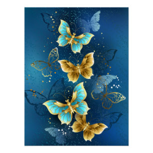 Golden butterflies poster