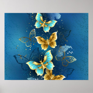 Golden butterflies poster