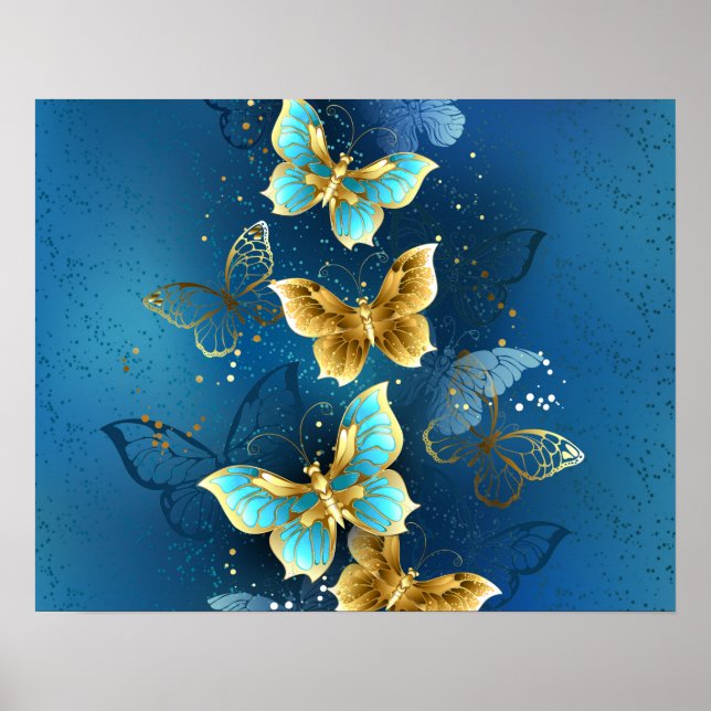 Golden butterflies poster (Front)