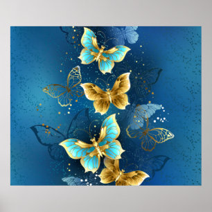 Golden butterflies poster