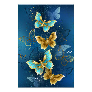 Golden butterflies poster