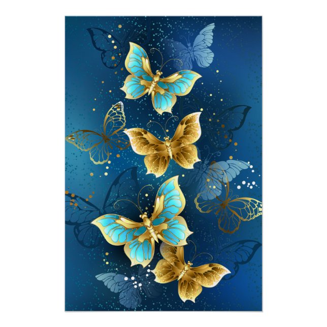 Golden butterflies poster (Front)