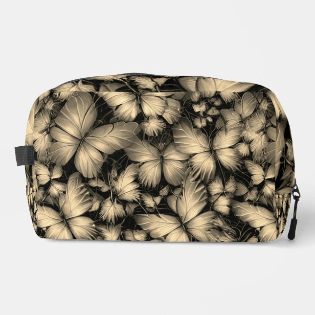 Golden Butterflies Print Dopp Kit (Front)