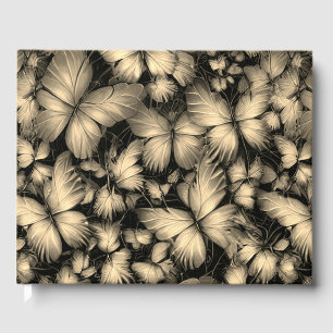 Golden Butterflies Print Guest Book