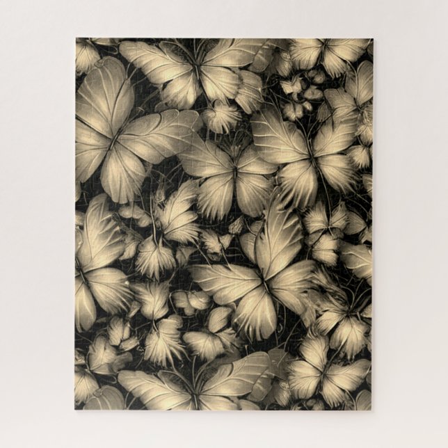 Golden Butterflies Print Jigsaw Puzzle (Vertical)