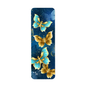 Golden butterflies return address label