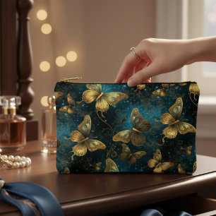 Golden Butterflies Small Accessory Pouch