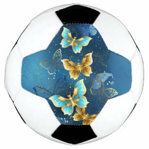 Golden butterflies soccer ball