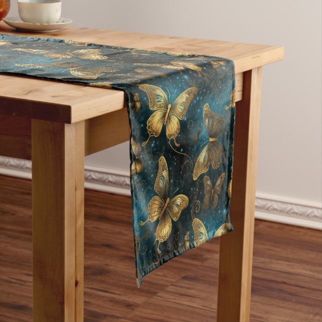 Golden Butterflies Table Runner (In Situ)