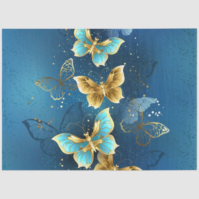 Golden butterflies tissue paper (Front)