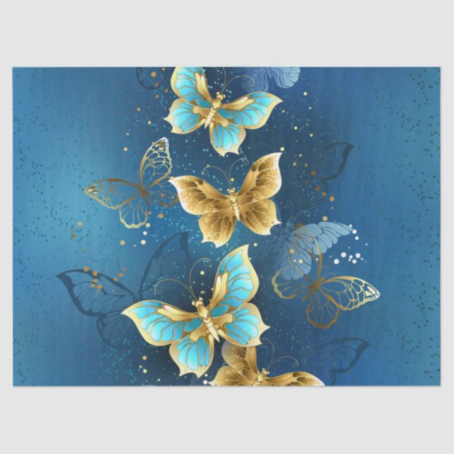 Golden butterflies tissue paper (Front)