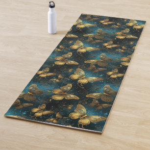 Golden Butterflies Yoga Mat