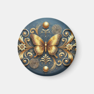 Golden Butterfly Design Magnet