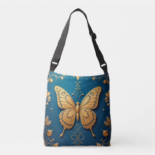 Golden Butterfly Floral Accent For Everyday Style Crossbody Bag