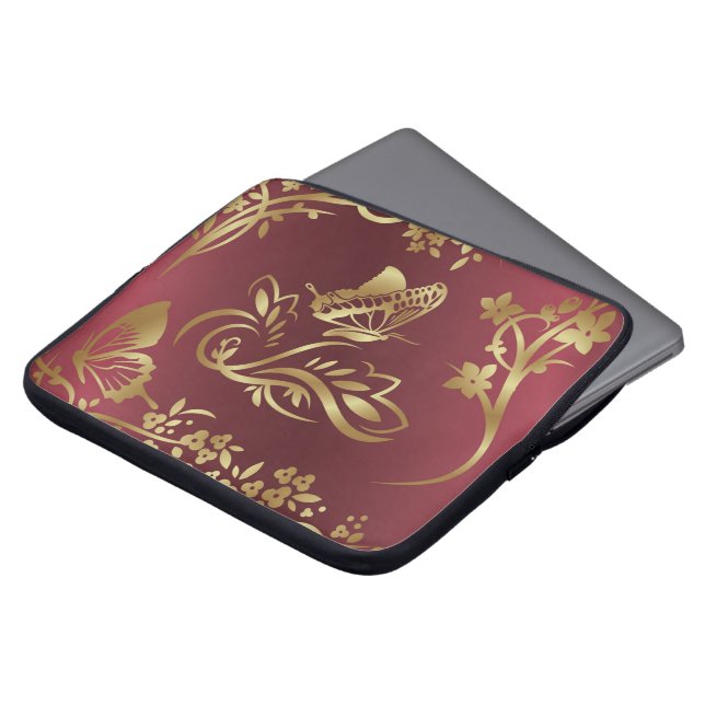 Golden butterfly laptop sleeve (Front Top)