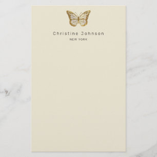 golden butterfly letterhead