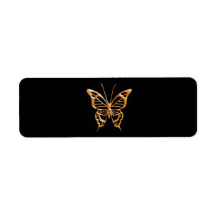 Golden Butterfly Return Address Label