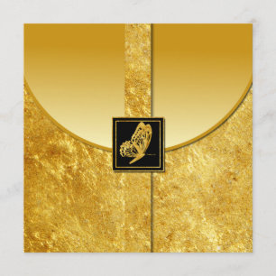 Golden Butterfly Whimsey Wedding Invitations
