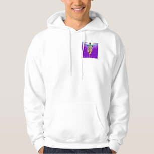 GOLDEN CADUCEUS VETERINARY SYMBOL ,purple Hoodie