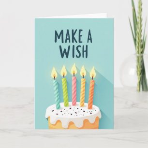 Golden Cake Pastel Candles Card