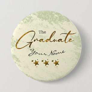 ✨Golden Calligraphy for Her Graduate Green 7.5 Cm Round Badge