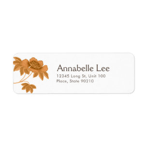 Golden Camellia Return Address Label