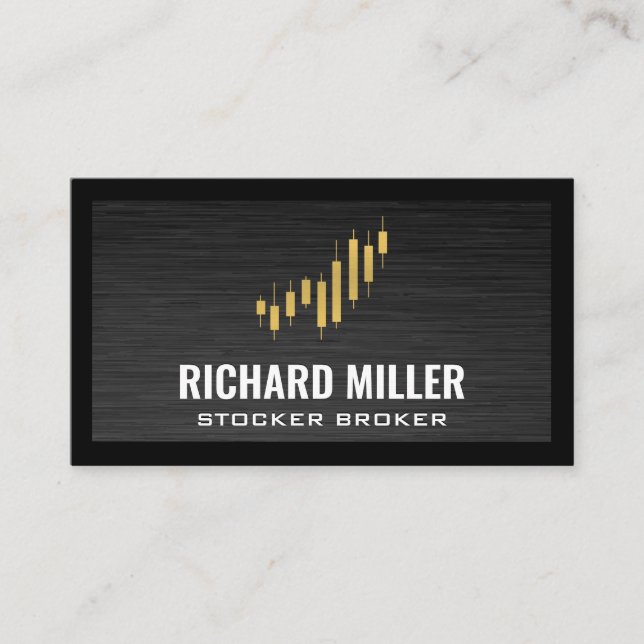 Golden Candlesticks | Stock Broker | Business Card (Front)
