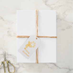 Golden Candy Christmas red Umbrella Gift Tags