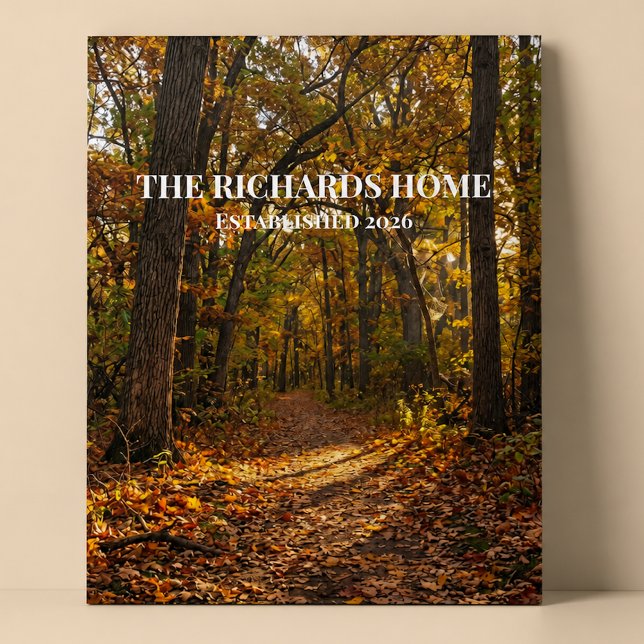 Golden Canopy Autumn Path Custom Name Poster (Creator Uploaded)