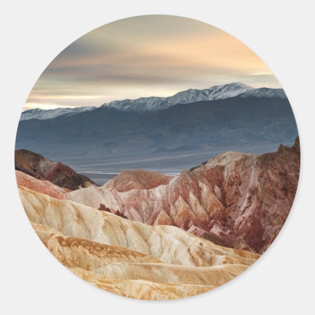 Golden Canyon at Sunset Classic Round Sticker (Front)