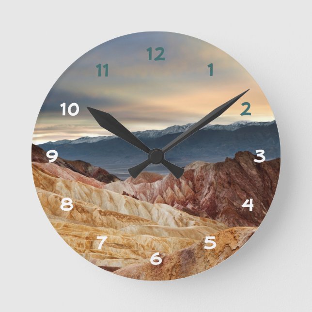 Golden Canyon at Sunset Round Clock (Front)