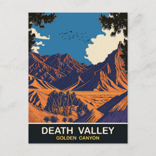 Golden Canyon, Death Valley CA, Travel Postcard