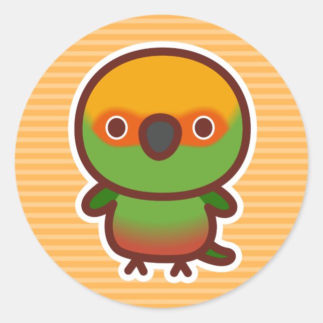 Golden-capped parakeet classic round sticker (Front)