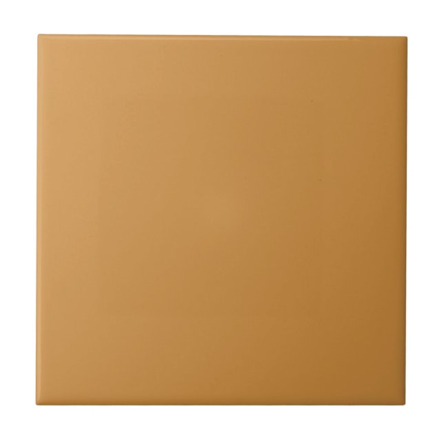 Golden Caramel Solid Colour | #cf8e40 Ceramic Tile (Front)