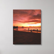 Golden Caribbean Sunset Canvas Print