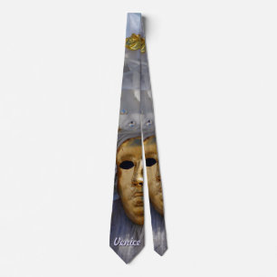 Golden Carnival Mask Tie