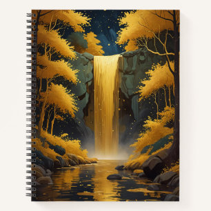 Golden Cascade in the Glimmering Wood Notebook
