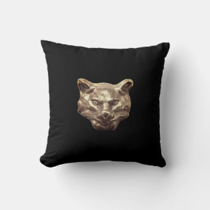 Golden Cat – goldene Katze – vergoldeter Kater Cushion