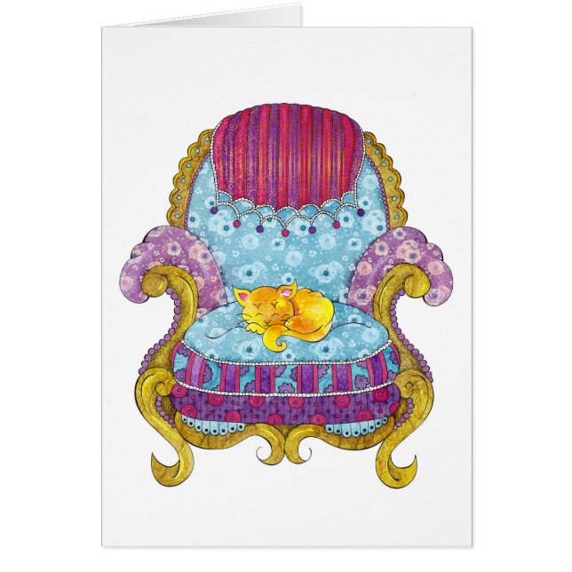 Golden Cat in Chair (Front)