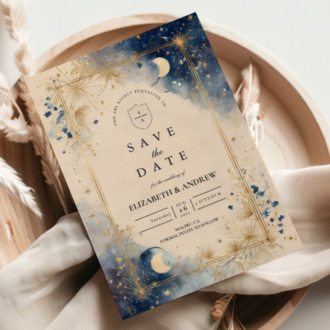 Golden Celestial Night Wedding Save The Date (Creator Uploaded)