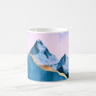 Golden Celestial Peaks Watercolor Coffee Mug