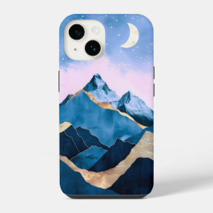 Golden Celestial Peaks Watercolor iPhone 14 Case