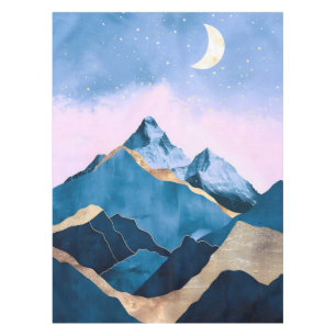 Golden Celestial Peaks Watercolor Tablecloth