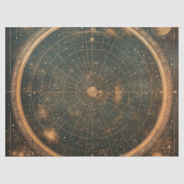 Golden Celestial Star Map (2) Tissue Paper (Front)
